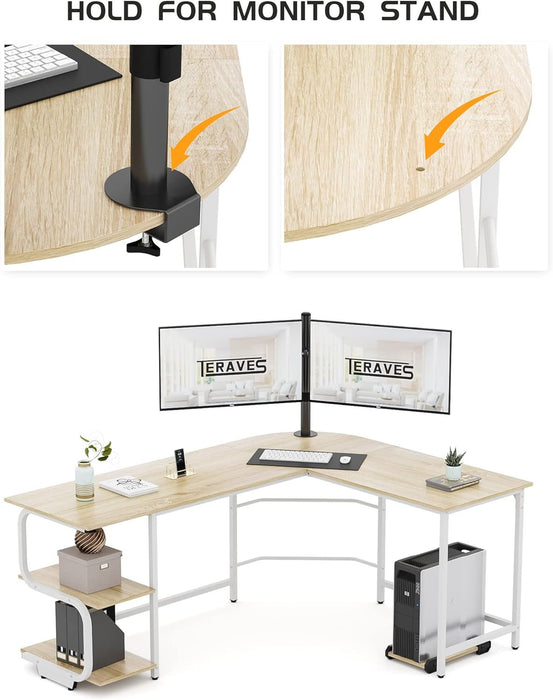 Reversible L Shaped Desk with Ample Storage Space - ShipItFurniture