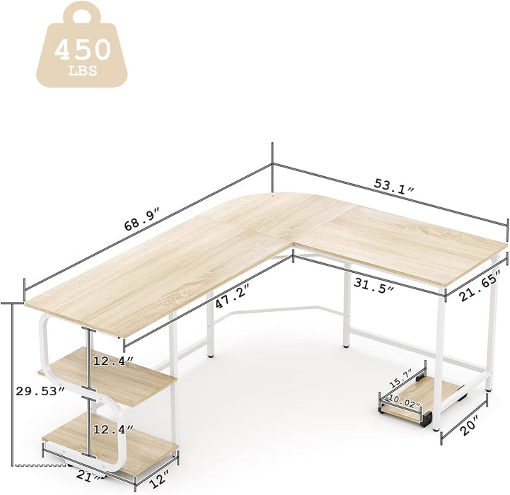 Reversible L Shaped Desk with Ample Storage Space - ShipItFurniture