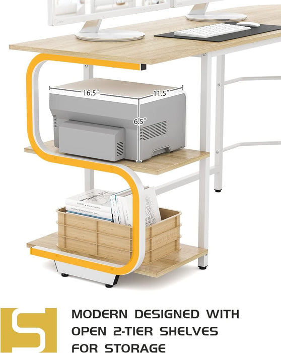 Reversible L Shaped Desk with Ample Storage Space - ShipItFurniture
