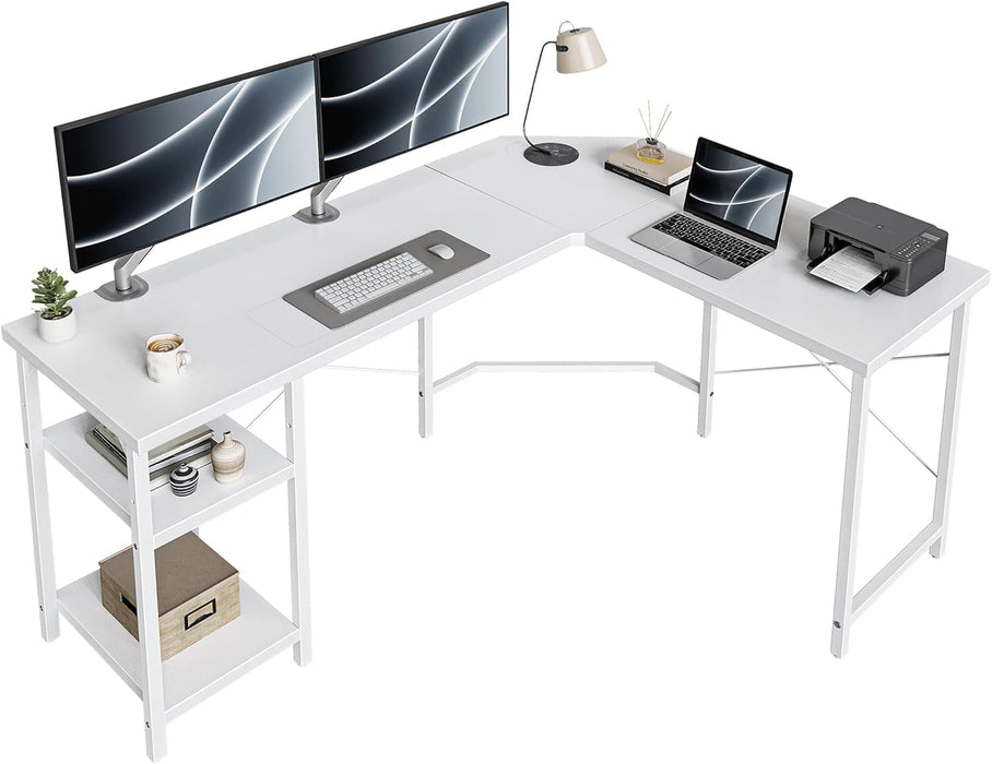 Reversible L Shaped Desk with Storage for Home Office - ShipItFurniture