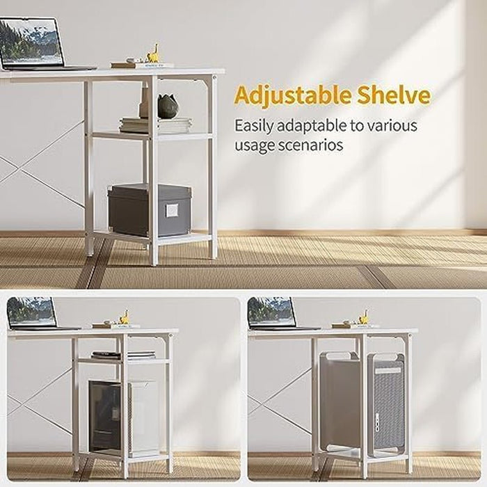 Reversible L Shaped Desk with Storage for Home Office - ShipItFurniture