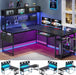 Reversible L Shaped Gaming Desk With Power Outlet - ShipItFurniture