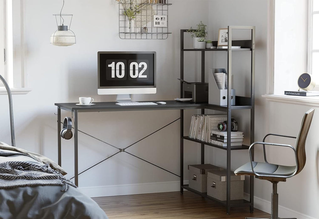 Reversible Small L Shaped Computer Desk with Storage - ShipItFurniture