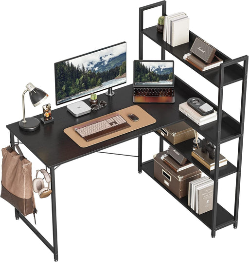 Reversible Small L Shaped Computer Desk with Storage - ShipItFurniture