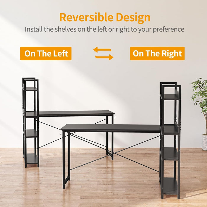 Reversible Small L Shaped Computer Desk with Storage - ShipItFurniture