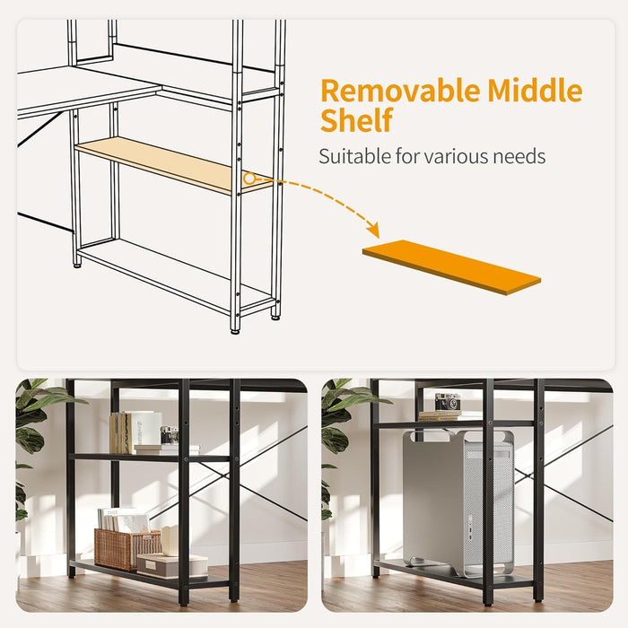 Reversible Small L Shaped Computer Desk with Storage - ShipItFurniture