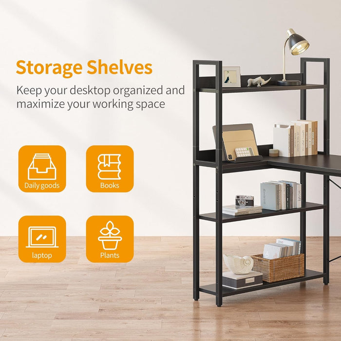 Reversible Small L Shaped Computer Desk with Storage - ShipItFurniture