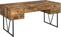 Rustic 63 Inch Writing Desk with Four Storage Drawers - ShipItFurniture