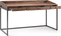 Rustic Acacia Wood and Metal Writing Desk with Drawers - ShipItFurniture