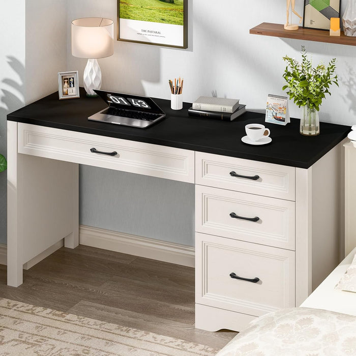 Rustic Farmhouse Executive Desk with Ample Storage Drawers - ShipItFurniture