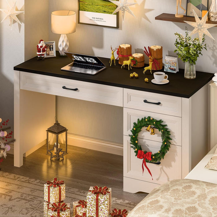 Rustic Farmhouse Executive Desk with Ample Storage Drawers - ShipItFurniture