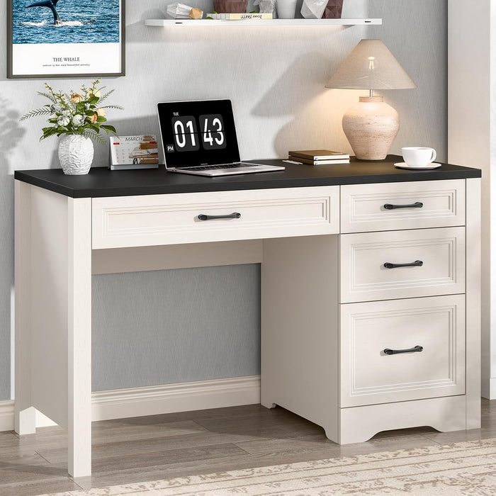 Rustic Farmhouse Executive Desk with Ample Storage Drawers - ShipItFurniture