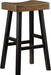 Saddle Bar Stools Set of 2 Barstools with Footrest, Armless Dining Chairs for Kitchen Island, Breakfast Nook, Living Room, Pub Height, Black/Brown - ShipItFurniture