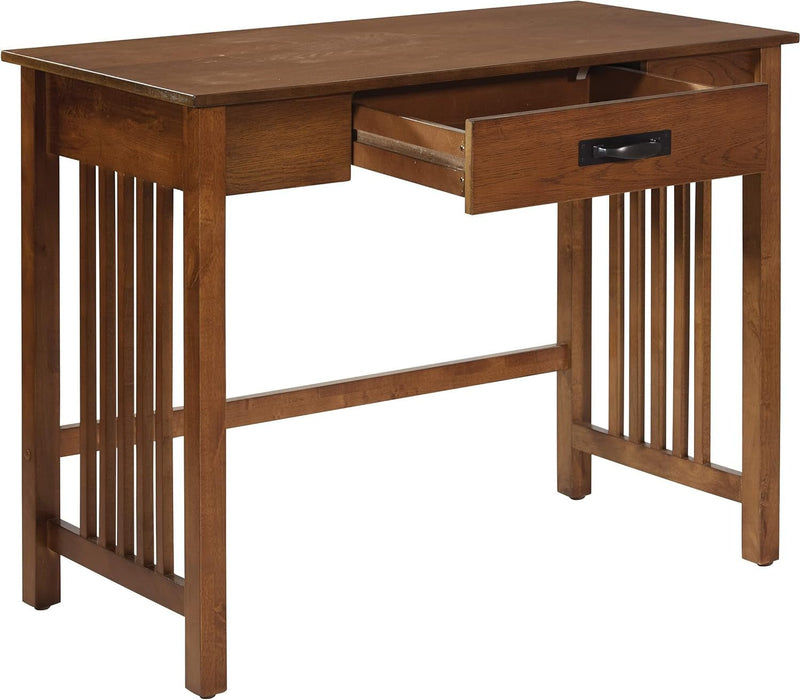 Sierra Mission Writing Desk with Pull - Out Storage Drawer - ShipItFurniture
