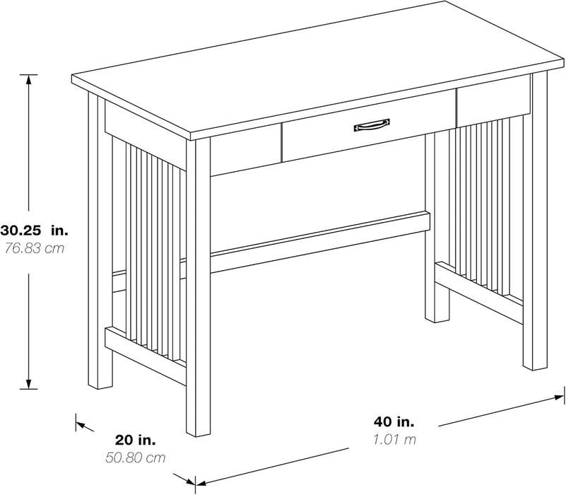 Sierra Mission Writing Desk with Pull - Out Storage Drawer - ShipItFurniture