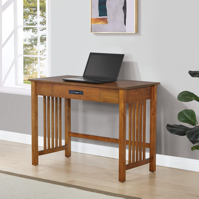 Sierra Mission Writing Desk with Pull - Out Storage Drawer - ShipItFurniture