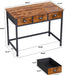 Small Computer Desk with 3 Fabric Drawers, 40 Inch Simple Home Office Desk, Writing Desk with Hooks, Study Table for Working Small Spaces, Makeup Desk for Bedroom, Rustic Brown - ShipItFurniture