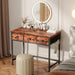 Small Computer Desk with 3 Fabric Drawers, 40 Inch Simple Home Office Desk, Writing Desk with Hooks, Study Table for Working Small Spaces, Makeup Desk for Bedroom, Rustic Brown - ShipItFurniture