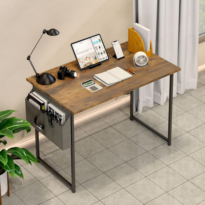 Small Space Writing Desk with Headphone Hooks, Modern Simple Design, Suitable for Study, Home Office and Living Room - ShipItFurniture