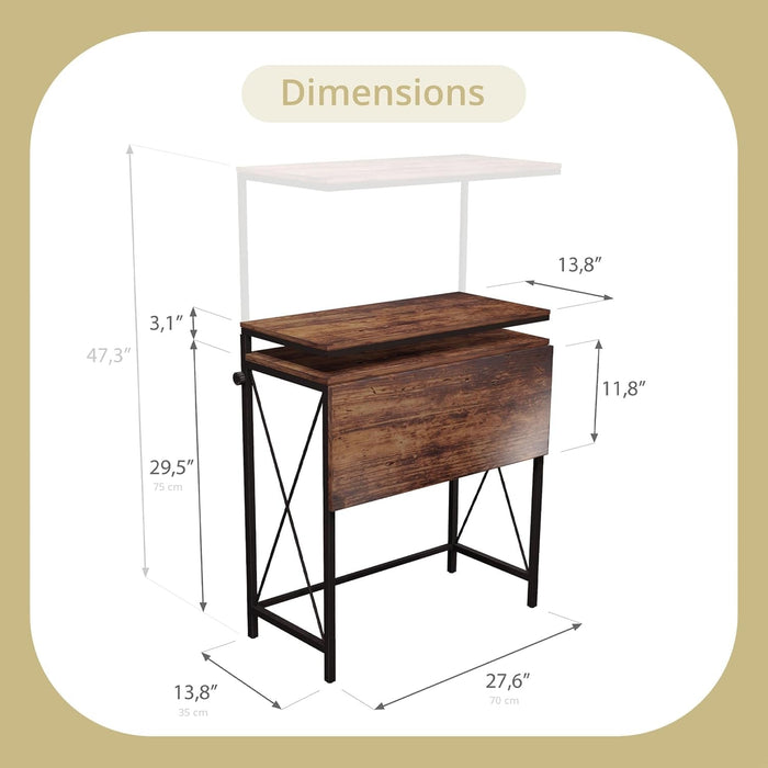 Small Standing Desk, Height Adjustable Small Writing, Mini Desk, Home Office Desks, Work for Home Office, Folding Laptop Study Compact (Brown) - ShipItFurniture