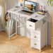 Small Writing Desk with 4 Fabric Drawers, 35.4 Inch Computer Desk for Home Office, Simple PC Desk for Small Places, Kids Girls Teen Study Table for Bedroom Dorm, White - ShipItFurniture