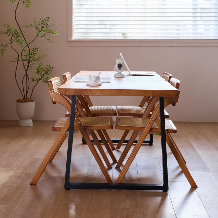 Solid Wood Administrative Computer Desk - Rustic Style Large Office Desk, Modern Minimalist Workstation for Home, Ideal for Learning, Writing, and Professional Use (Dark Yellow, 78.74In) - ShipItFurniture