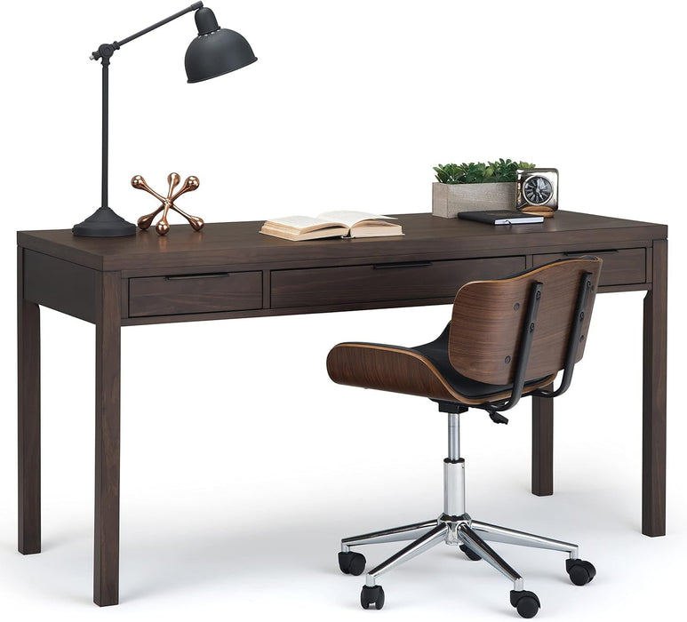 Solid Wood Contemporary Writing Desk with Two Drawers - ShipItFurniture