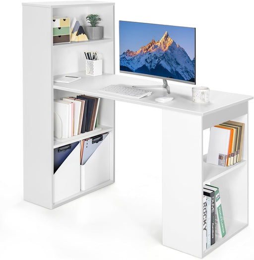 Space - Saving 48 Inch Computer Desk with Bookshelf - ShipItFurniture
