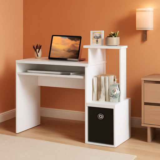 Space - Saving Computer Desk with Drawer and Storage Shelves - ShipItFurniture