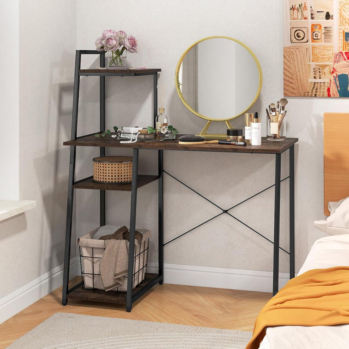 Space - Saving Computer Desk With Shelves For Small Areas - ShipItFurniture