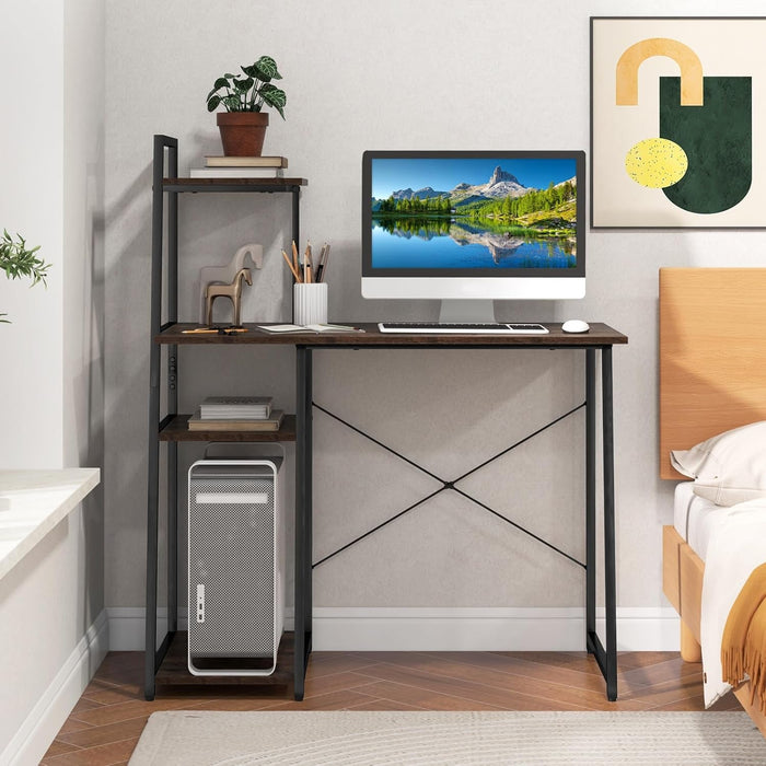 Space - Saving Computer Desk With Shelves For Small Areas - ShipItFurniture