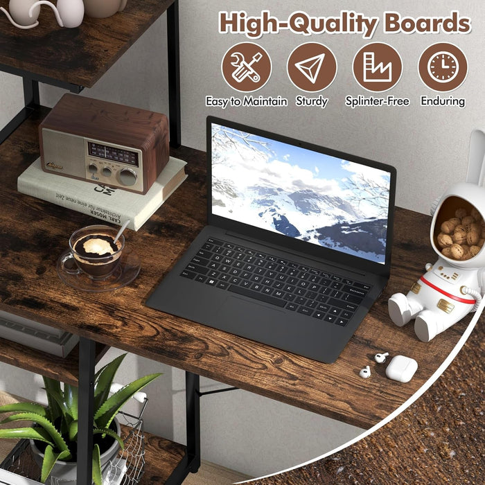 Space - Saving Computer Desk With Shelves For Small Areas - ShipItFurniture