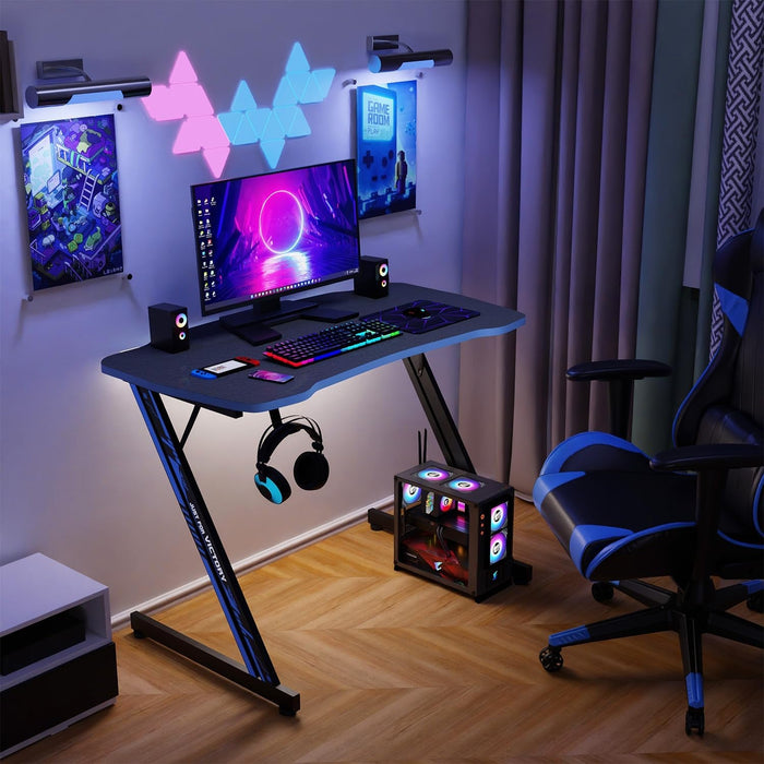 Spacious 39 Inch Ergonomic Gaming Desk With Headphone Hook - ShipItFurniture
