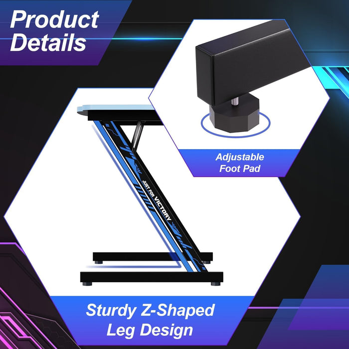 Spacious 39 Inch Ergonomic Gaming Desk With Headphone Hook - ShipItFurniture