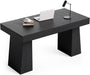 Spacious 55 Inch Black Wooden Computer Desk for Home - ShipItFurniture