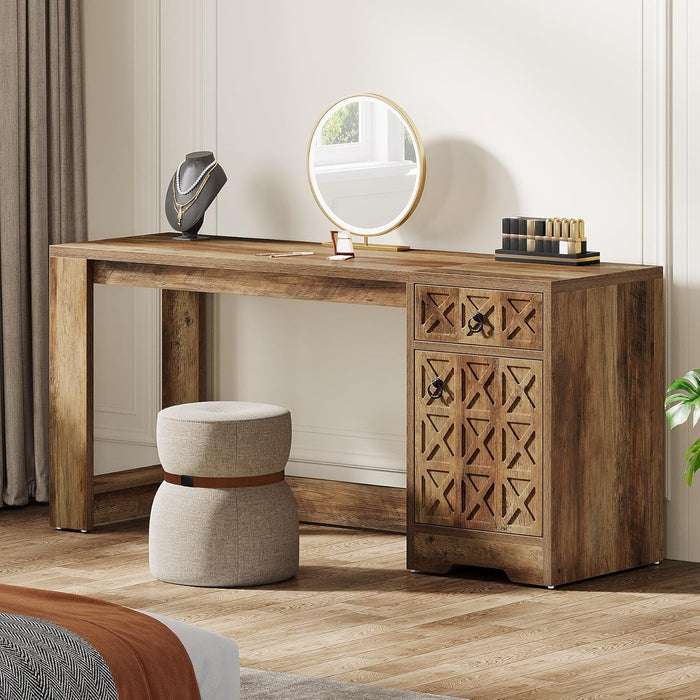 Spacious 59 Inch Computer Desk with Storage Drawer - ShipItFurniture