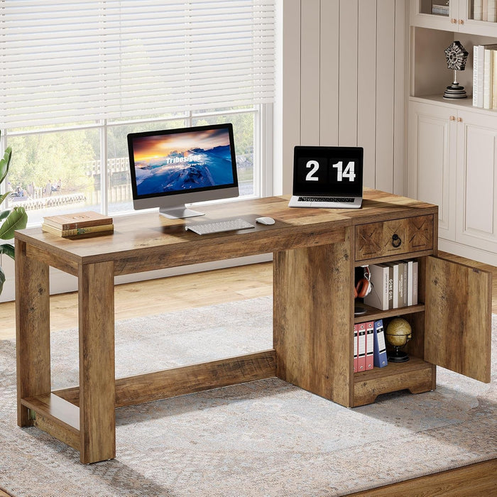 Spacious 59 Inch Computer Desk with Storage Drawer - ShipItFurniture