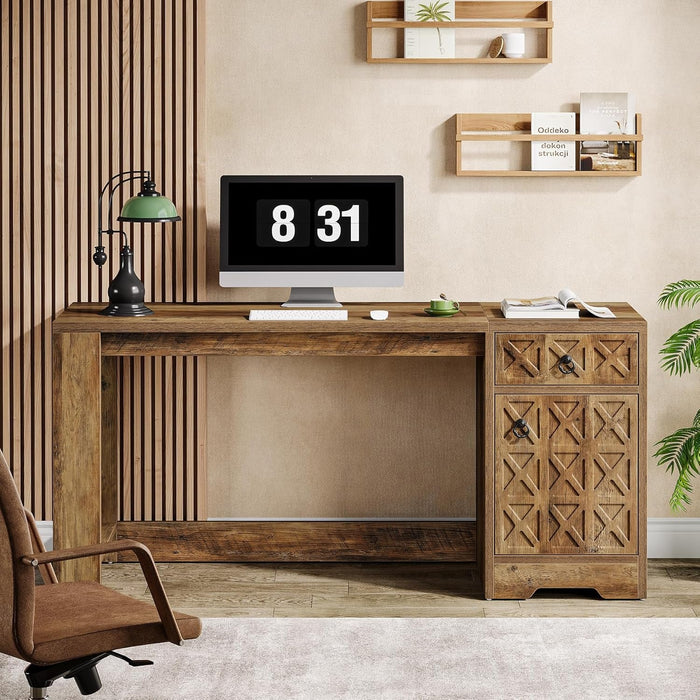 Spacious 59 Inch Computer Desk with Storage Drawer - ShipItFurniture