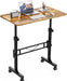 Standing Desk, 32 Inch Portable Small Desk Adjustable Height, Rolling Home Office Desks with Wheels, Sit Stand Desk for Bedroom Walking Pad Home Office Small Space, Rustic - ShipItFurniture