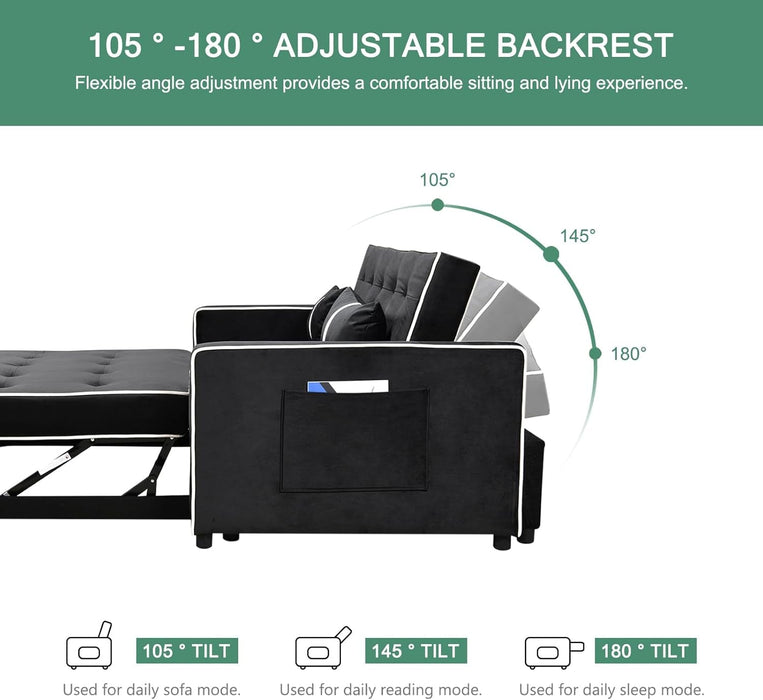 Stylish 3 in 1 Convertible Sofa Bed for Relaxation - ShipItFurniture