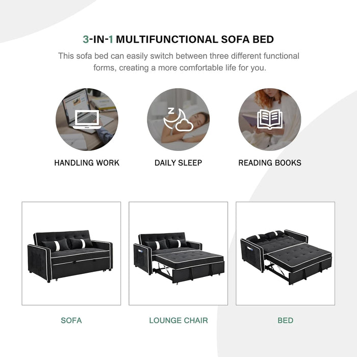 Stylish 3 in 1 Convertible Sofa Bed for Relaxation - ShipItFurniture