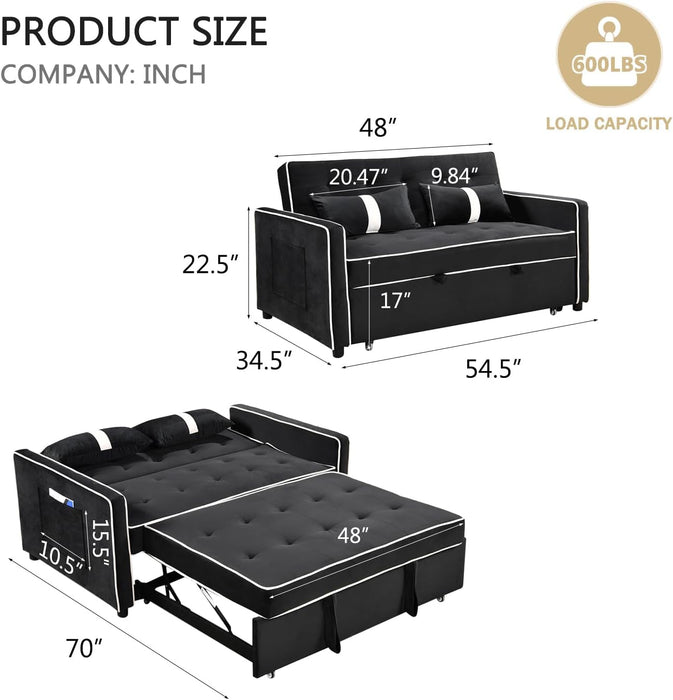 Stylish 3 in 1 Convertible Sofa Bed for Relaxation - ShipItFurniture