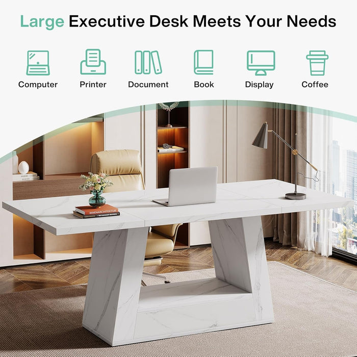 Stylish 63 Inch Large Computer Desk for Home Office - ShipItFurniture