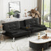 Stylish Leather Futon Sofa Bed with Adjustable Armrests - ShipItFurniture