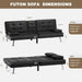 Stylish Leather Futon Sofa Bed with Adjustable Armrests - ShipItFurniture