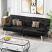 Stylish Leather Futon Sofa Bed with Adjustable Armrests - ShipItFurniture