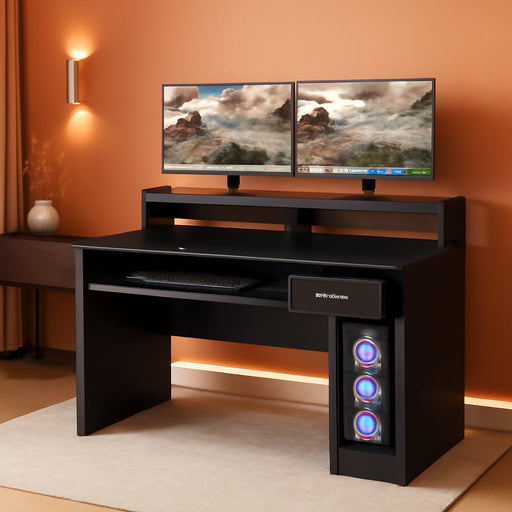 Stylish Office Desk with Drawers and Keyboard Tray - ShipItFurniture