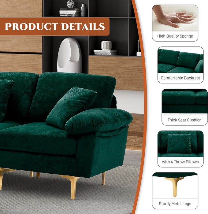 Stylish U Shaped Sectional Sofa Couch with Ottoman - ShipItFurniture