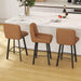 Swivel Counter Height Bar Stools Set of 2, 26''H Upholstered Barstools with Backs, Modern Bar Stool Chairs for Kitchen Island, Metal Legs, Faux Leather, Whiskey Brown Stools Counter Chair - ShipItFurniture