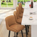 Swivel Counter Height Bar Stools Set of 2, 26''H Upholstered Barstools with Backs, Modern Bar Stool Chairs for Kitchen Island, Metal Legs, Faux Leather, Whiskey Brown Stools Counter Chair - ShipItFurniture